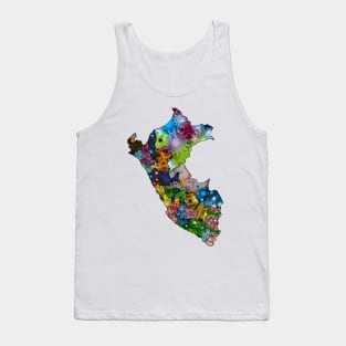 Spirograph Patterned Peru Regions Map Tank Top